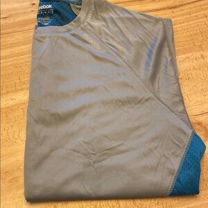 Reebok Gray and Blue Performance Tee, size medium
